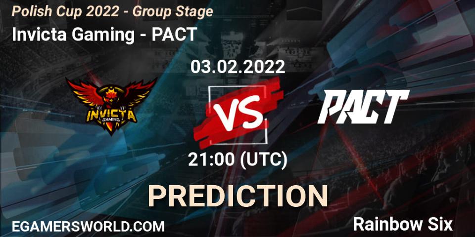 Pronóstico Invicta Gaming - PACT. 03.02.2022 at 21:00, Rainbow Six, Polish Cup 2022 - Group Stage
