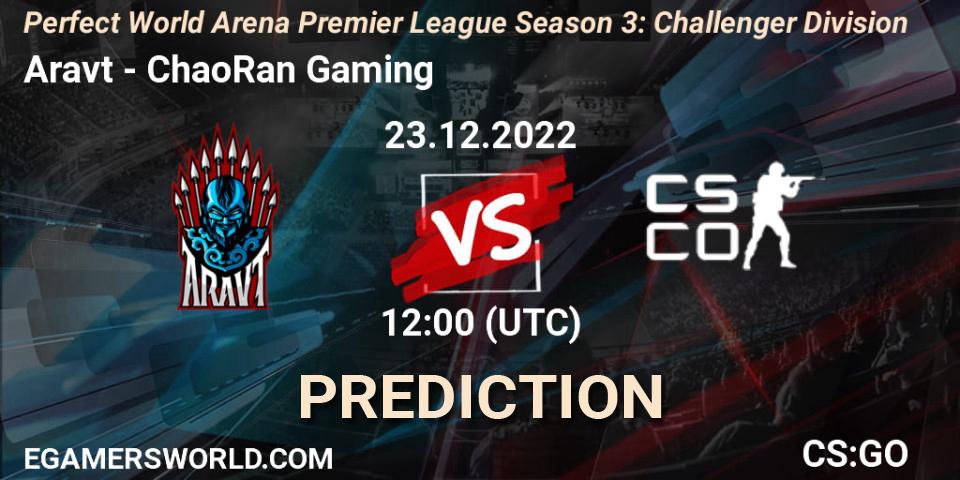 Pronóstico Aravt - ChaoRan Gaming. 23.12.22, CS2 (CS:GO), Perfect World Arena Premier League Season 3: Challenger Division
