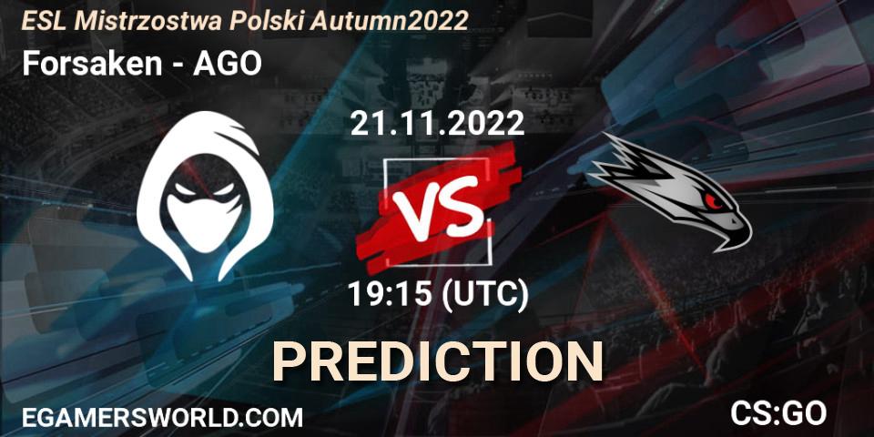 Pronóstico Forsaken - AGO. 21.11.2022 at 19:15, Counter-Strike (CS2), ESL Mistrzostwa Polski Autumn 2022