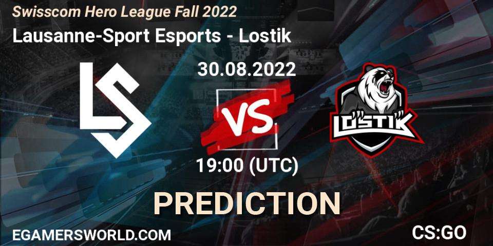 Pronóstico Lausanne-Sport Esports - Lostik. 30.08.2022 at 19:00, Counter-Strike (CS2), Swisscom Hero League Fall 2022