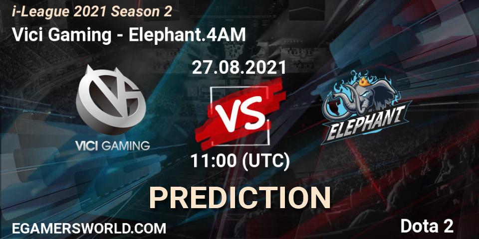 Pronóstico Vici Gaming - Elephant.4AM. 27.08.2021 at 11:10, Dota 2, i-League 2021 Season 2