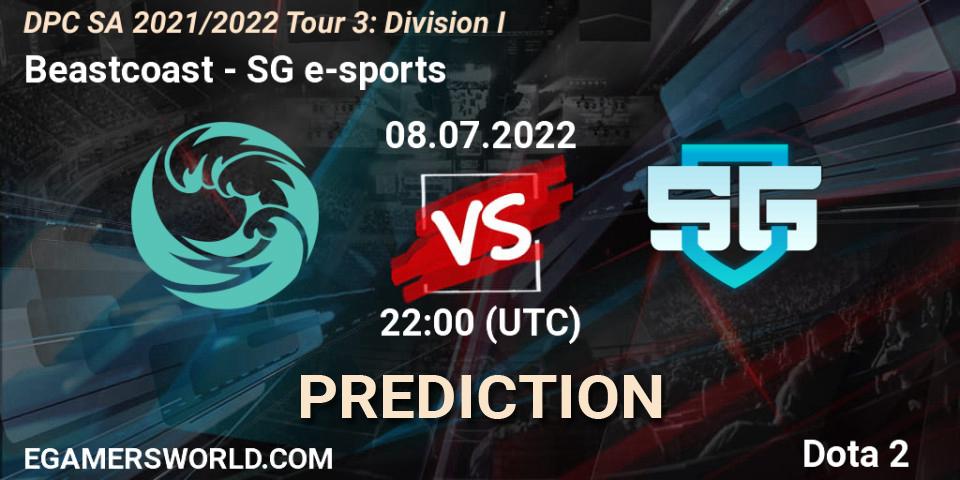 Pronóstico Beastcoast - SG e-sports. 08.07.2022 at 22:40, Dota 2, DPC SA 2021/2022 Tour 3: Division I