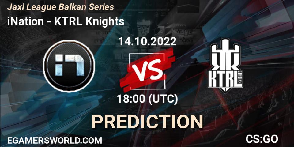 Pronóstico iNation - KTRL Knights. 14.10.2022 at 18:00, Counter-Strike (CS2), Jaxi League Balkan Series