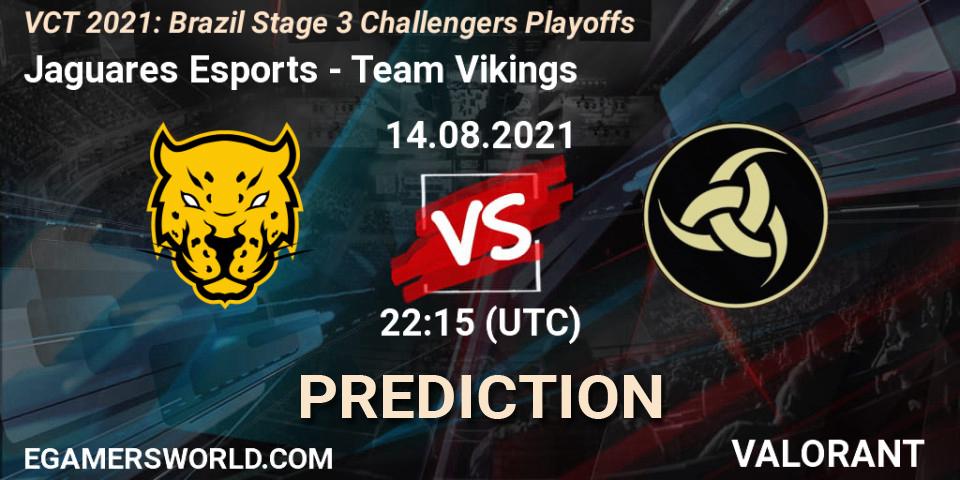 Pronóstico Jaguares Esports - Team Vikings. 14.08.2021 at 23:15, VALORANT, VCT 2021: Brazil Stage 3 Challengers Playoffs