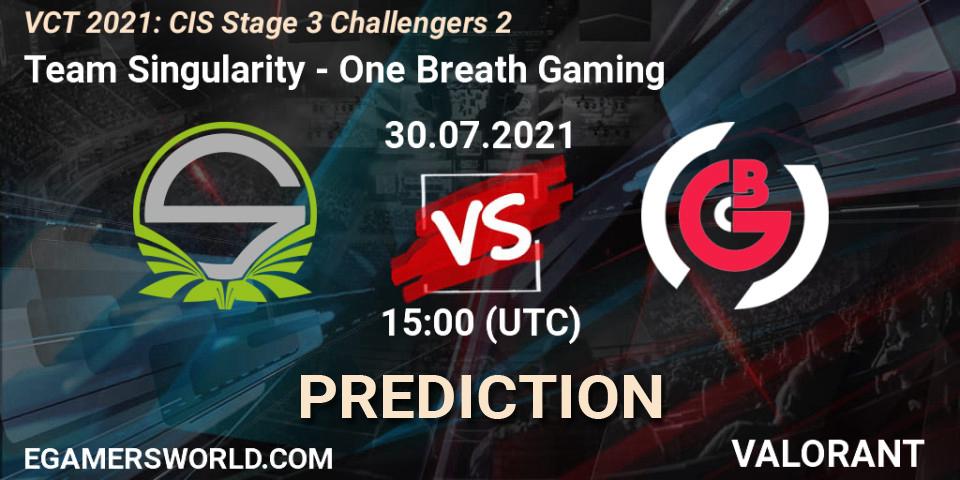 Pronóstico Team Singularity - One Breath Gaming. 30.07.2021 at 15:00, VALORANT, VCT 2021: CIS Stage 3 Challengers 2