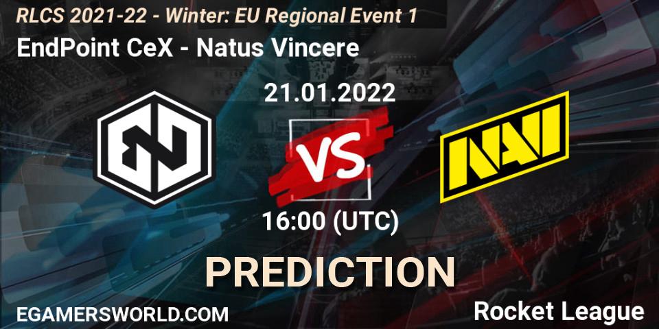 Pronóstico EndPoint CeX - Natus Vincere. 21.01.2022 at 16:00, Rocket League, RLCS 2021-22 - Winter: EU Regional Event 1