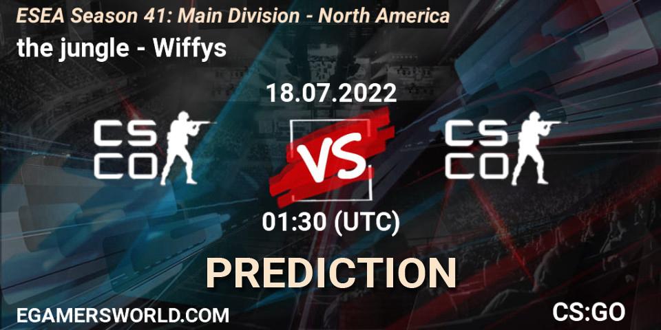 Pronóstico the jungle - Wiffys. 18.07.2022 at 01:00, Counter-Strike (CS2), ESEA Season 41: Main Division - North America