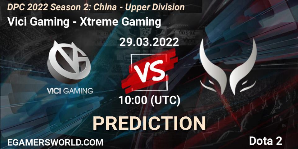 Pronóstico Vici Gaming - Xtreme Gaming. 29.03.2022 at 12:18, Dota 2, DPC 2021/2022 Tour 2 (Season 2): China Division I (Upper)