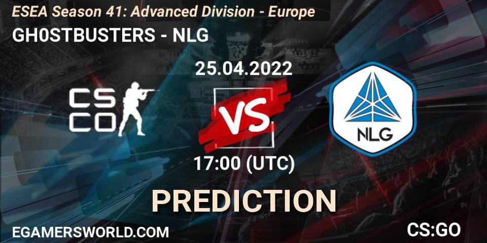 Pronóstico GH0STBUSTERS - NLG. 25.04.2022 at 17:00, Counter-Strike (CS2), ESEA Season 41: Advanced Division - Europe