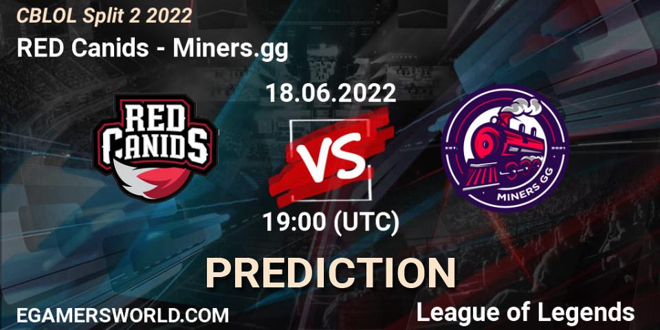 Pronóstico RED Canids - Miners.gg. 18.06.2022 at 19:40, LoL, CBLOL Split 2 2022
