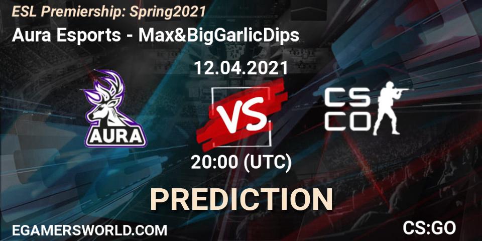 Pronóstico Aura Esports - Max&BigGarlicDips. 12.04.2021 at 19:00, Counter-Strike (CS2), ESL Premiership: Spring 2021