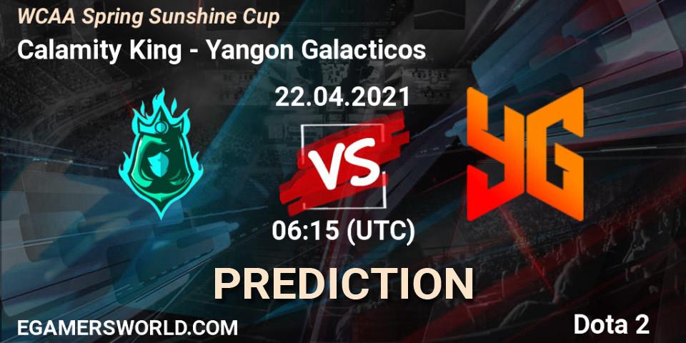 Pronóstico Calamity King - Yangon Galacticos. 22.04.2021 at 06:11, Dota 2, WCAA Spring Sunshine Cup