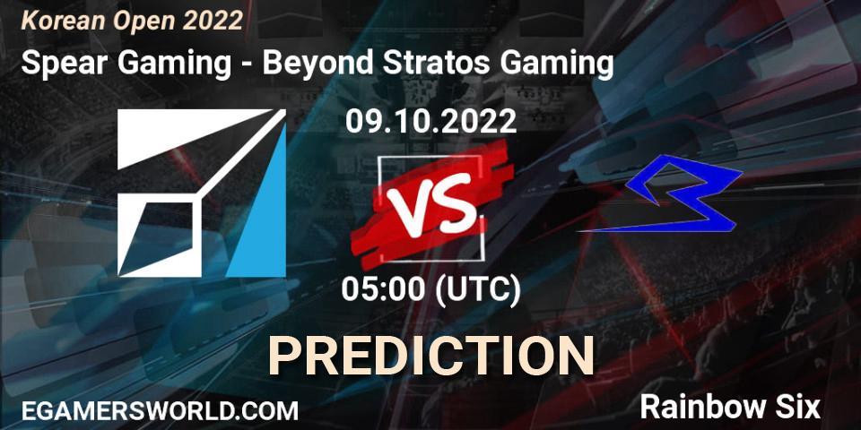Pronóstico Spear Gaming - Beyond Stratos Gaming. 09.10.2022 at 05:00, Rainbow Six, Korean Open 2022