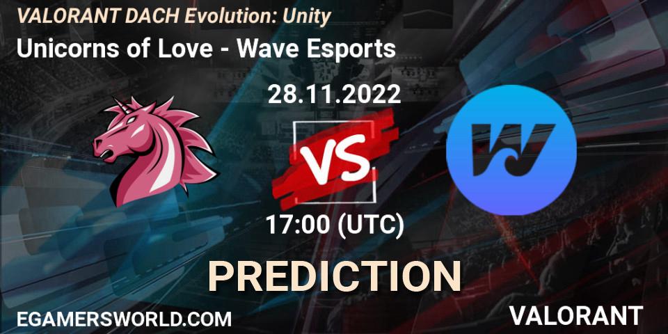 Pronóstico Unicorns of Love - Wave Esports. 28.11.22, VALORANT, VALORANT DACH Evolution: Unity