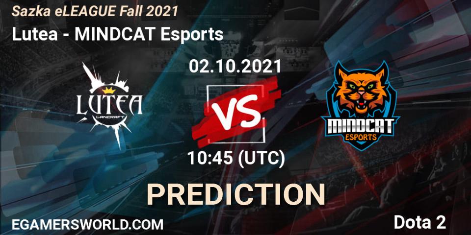 Pronóstico Lutea - MINDCAT Esports. 02.10.2021 at 10:45, Dota 2, Sazka eLEAGUE Fall 2021
