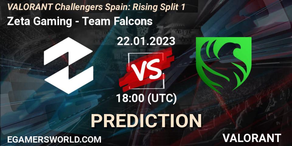 Pronóstico Zeta Gaming - Falcons. 17.01.2023 at 18:30, VALORANT, VALORANT Challengers 2023 Spain: Rising Split 1