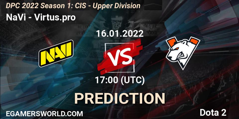 Pronóstico NaVi - Virtus.pro. 16.01.2022 at 17:01, Dota 2, DPC 2022 Season 1: CIS - Upper Division