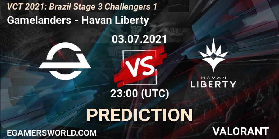 Pronóstico Gamelanders - Havan Liberty. 03.07.2021 at 23:00, VALORANT, VCT 2021: Brazil Stage 3 Challengers 1