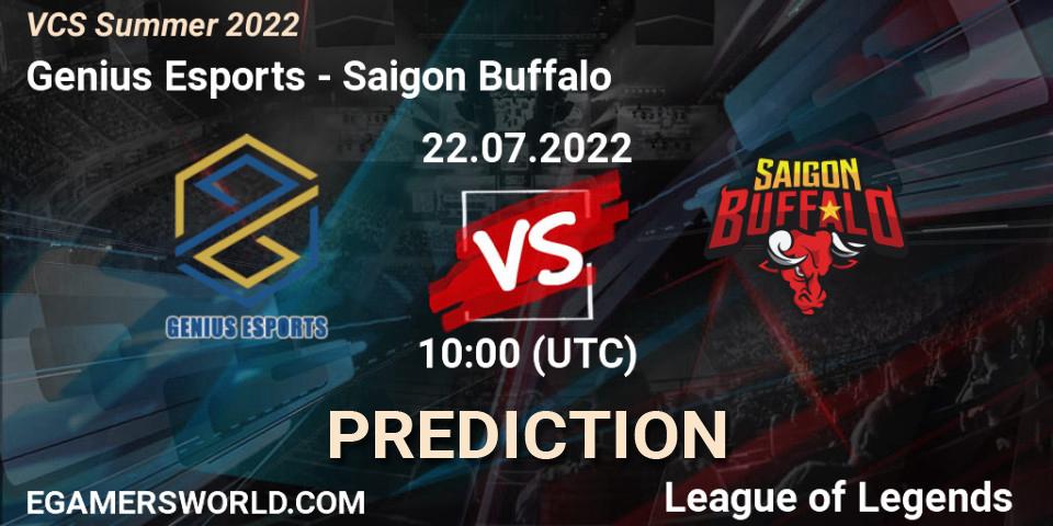 Pronóstico Genius Esports - Saigon Buffalo. 22.07.2022 at 10:00, LoL, VCS Summer 2022