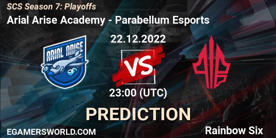 Pronóstico Arial Arise Academy - Parabellum Esports. 22.12.2022 at 23:00, Rainbow Six, SCS Season 7: Playoffs