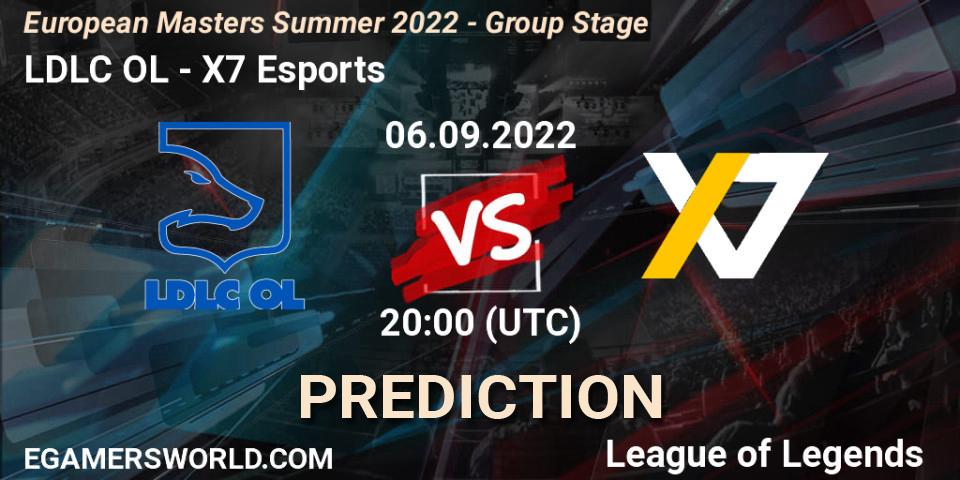 Pronóstico LDLC OL - X7 Esports. 06.09.2022 at 20:00, LoL, European Masters Summer 2022 - Group Stage