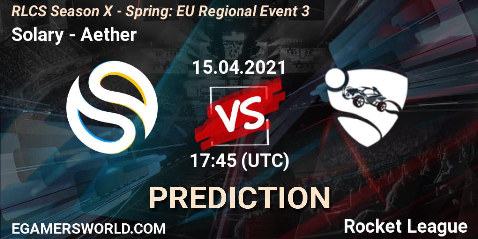 Pronóstico Solary - Aether. 15.04.2021 at 17:45, Rocket League, RLCS Season X - Spring: EU Regional Event 3