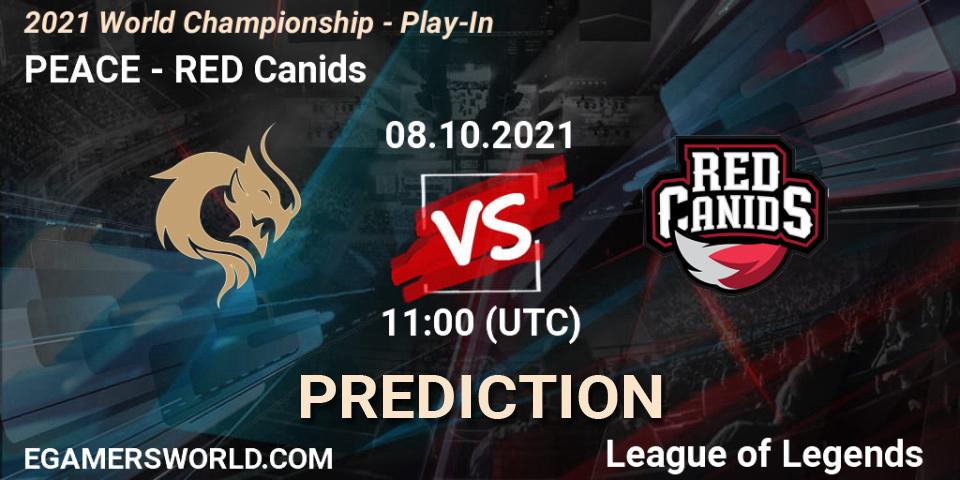 Pronóstico PEACE - RED Canids. 08.10.2021 at 16:10, LoL, 2021 World Championship - Play-In