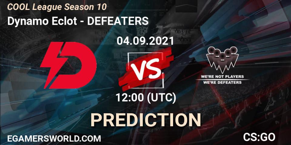 Pronóstico Dynamo Eclot - DEFEATERS. 04.09.2021 at 08:00, Counter-Strike (CS2), COOL League Season 10
