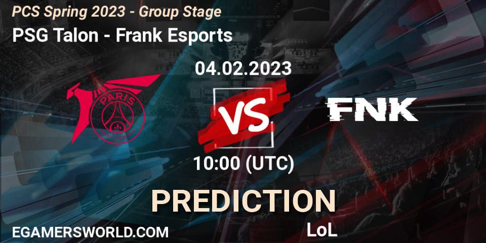 Pronóstico PSG Talon - Frank Esports. 04.02.23, LoL, PCS Spring 2023 - Group Stage