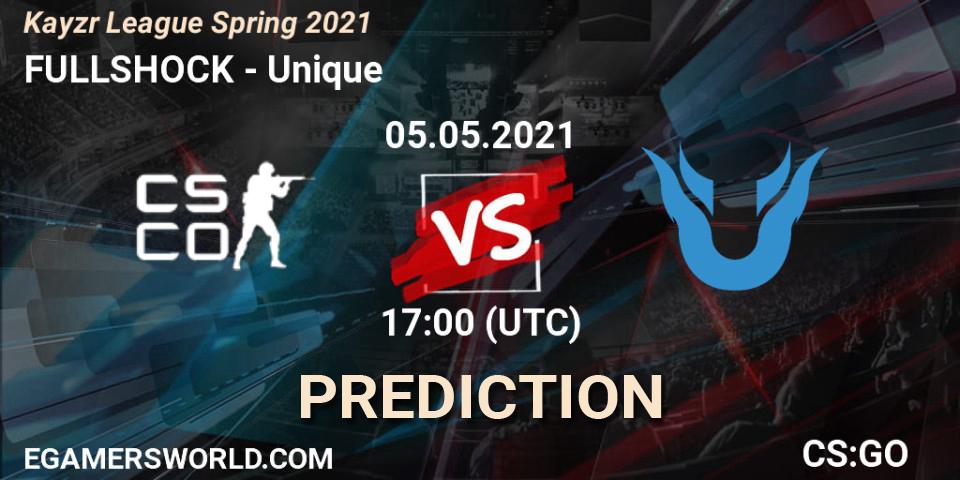 Pronóstico FULLSHOCK - Unique. 05.05.2021 at 17:00, Counter-Strike (CS2), Kayzr League Spring 2021