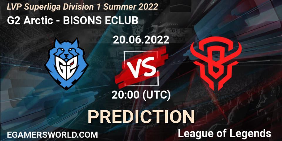 Pronóstico G2 Arctic - BISONS ECLUB. 20.06.2022 at 20:00, LoL, LVP Superliga Division 1 Summer 2022