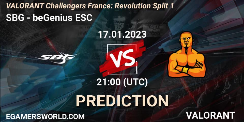 Pronóstico SBG - beGenius ESC. 17.01.23, VALORANT, VALORANT Challengers 2023 France: Revolution Split 1
