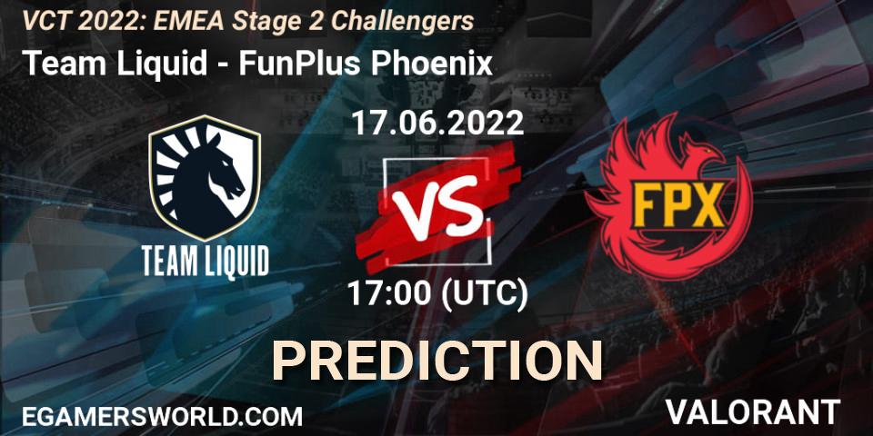 Pronóstico Team Liquid - FunPlus Phoenix. 17.06.2022 at 16:45, VALORANT, VCT 2022: EMEA Stage 2 Challengers