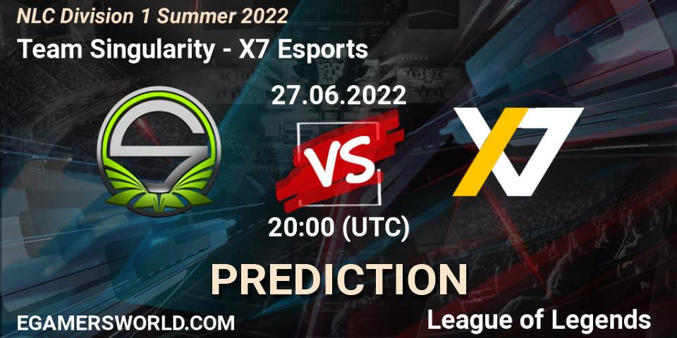 Pronóstico Team Singularity - X7 Esports. 27.06.2022 at 20:00, LoL, NLC Division 1 Summer 2022