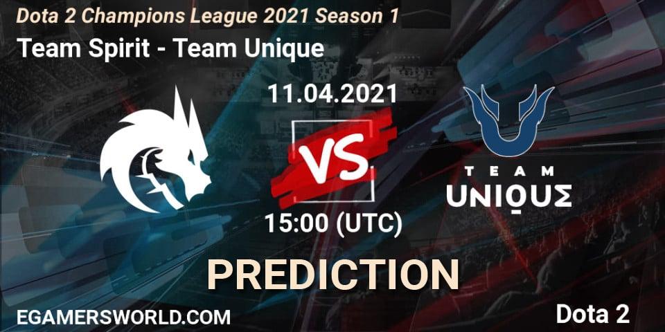 Pronóstico Team Spirit - Team Unique. 11.04.2021 at 13:55, Dota 2, Dota 2 Champions League 2021 Season 1