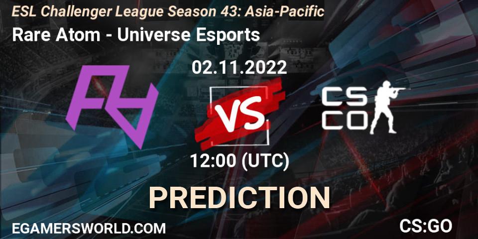 Pronóstico Rare Atom - Universe Esports. 02.11.2022 at 12:00, Counter-Strike (CS2), ESL Challenger League Season 43: Asia-Pacific