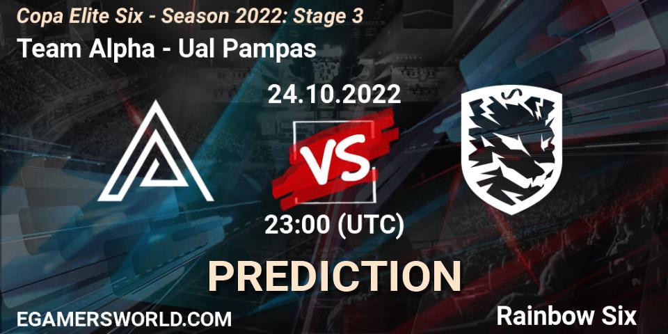 Pronóstico Team Alpha - Ualá Pampas. 24.10.2022 at 23:00, Rainbow Six, Copa Elite Six - Season 2022: Stage 3