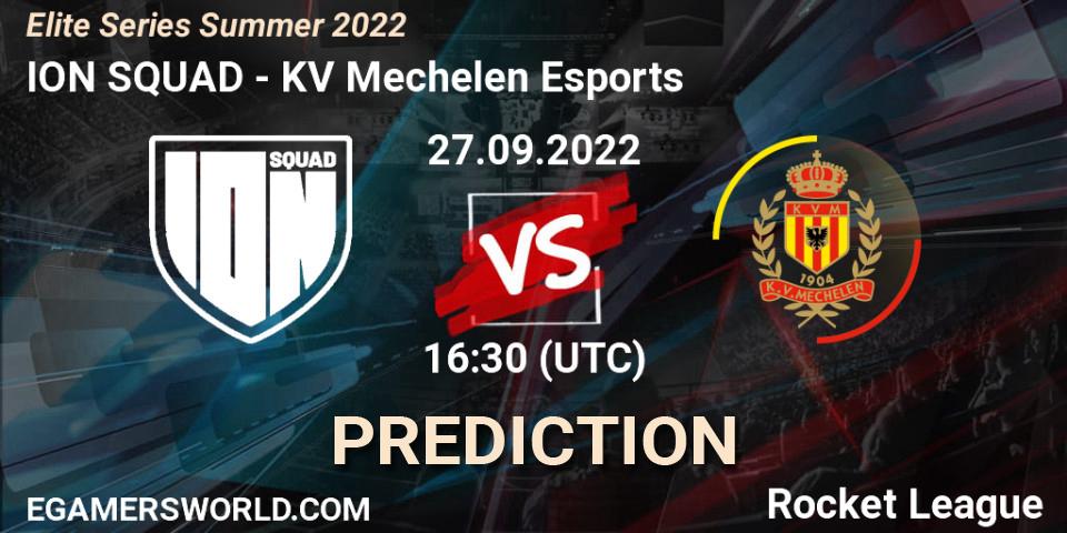 Pronóstico ION SQUAD - KV Mechelen Esports. 27.09.2022 at 16:30, Rocket League, Elite Series Summer 2022