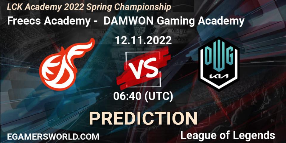 Pronóstico Freecs Academy - DAMWON Gaming Academy. 12.11.2022 at 06:40, LoL, LCK Academy 2022 Spring Championship