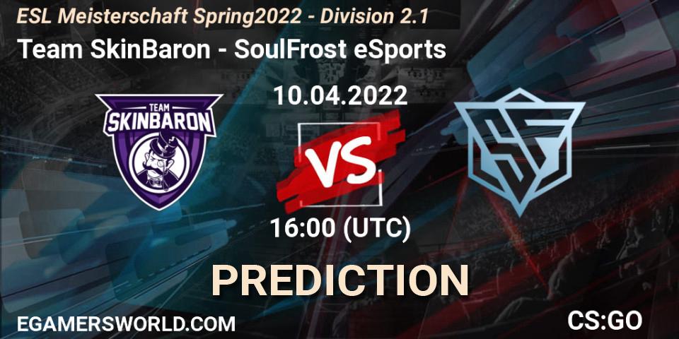 Pronóstico Team SkinBaron - SoulFrost eSports. 10.04.2022 at 16:00, Counter-Strike (CS2), ESL Meisterschaft Spring 2022 - Division 2.1