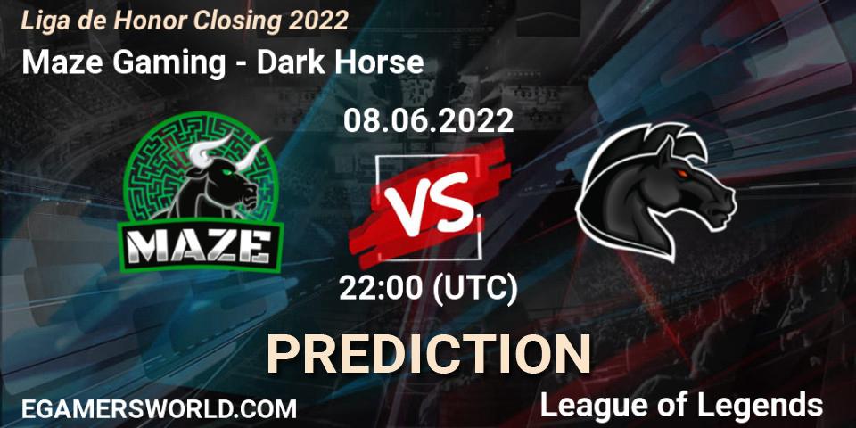 Pronóstico Maze Gaming - Dark Horse. 08.06.22, LoL, Liga de Honor Closing 2022