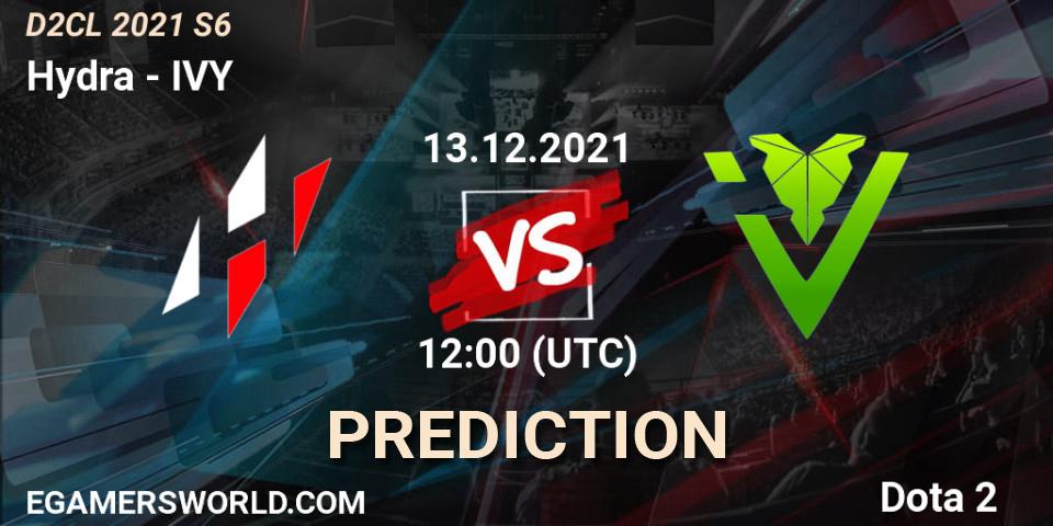 Pronóstico Hydra - IVY. 13.12.2021 at 12:00, Dota 2, Dota 2 Champions League 2021 Season 6
