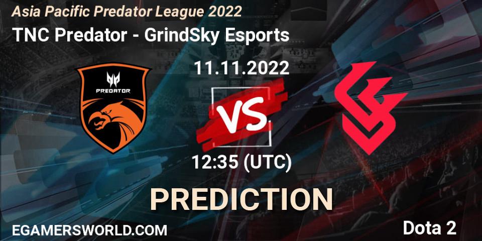 Pronóstico TNC Predator - GrindSky Esports. 11.11.22, Dota 2, Asia Pacific Predator League 2022