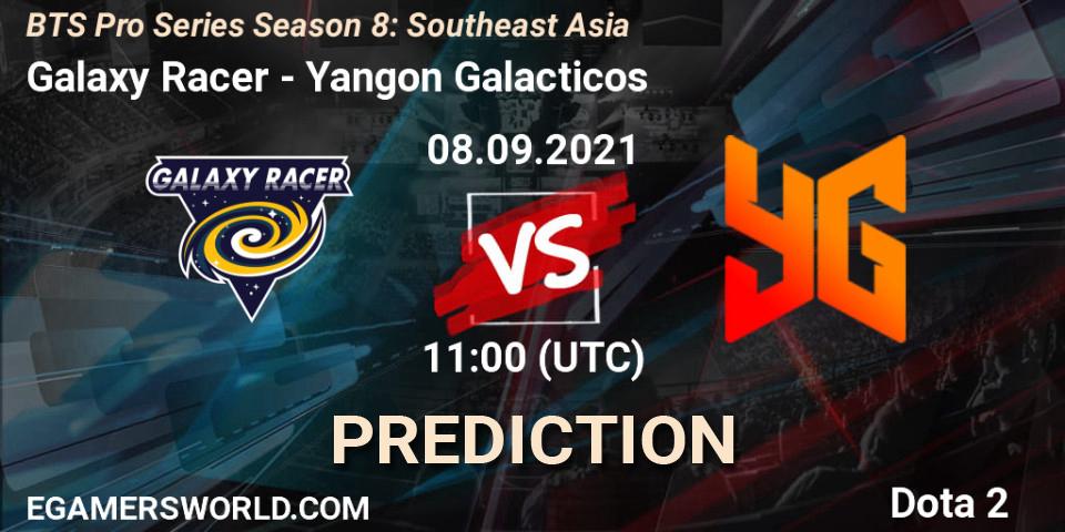 Pronóstico Galaxy Racer - Yangon Galacticos. 15.09.2021 at 09:00, Dota 2, BTS Pro Series Season 8: Southeast Asia