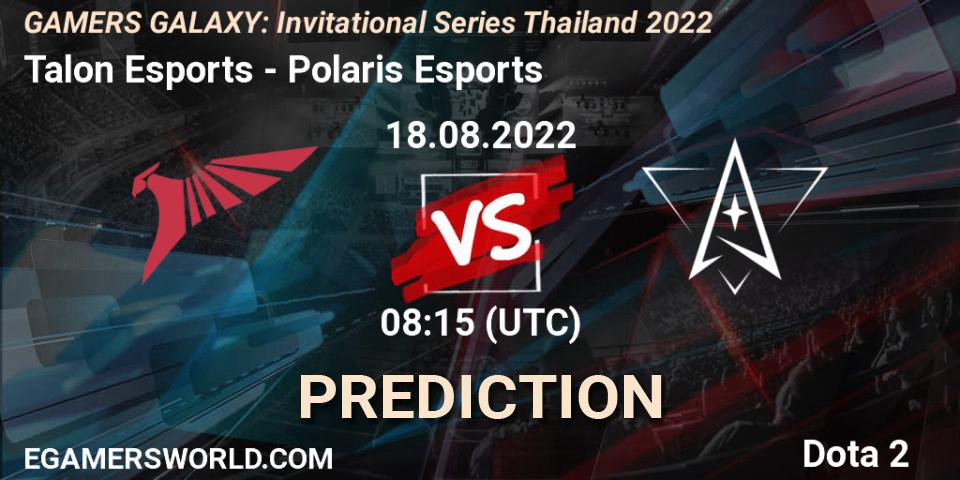 Pronóstico Talon Esports - Polaris Esports. 18.08.2022 at 07:55, Dota 2, GAMERS GALAXY: Invitational Series Thailand 2022