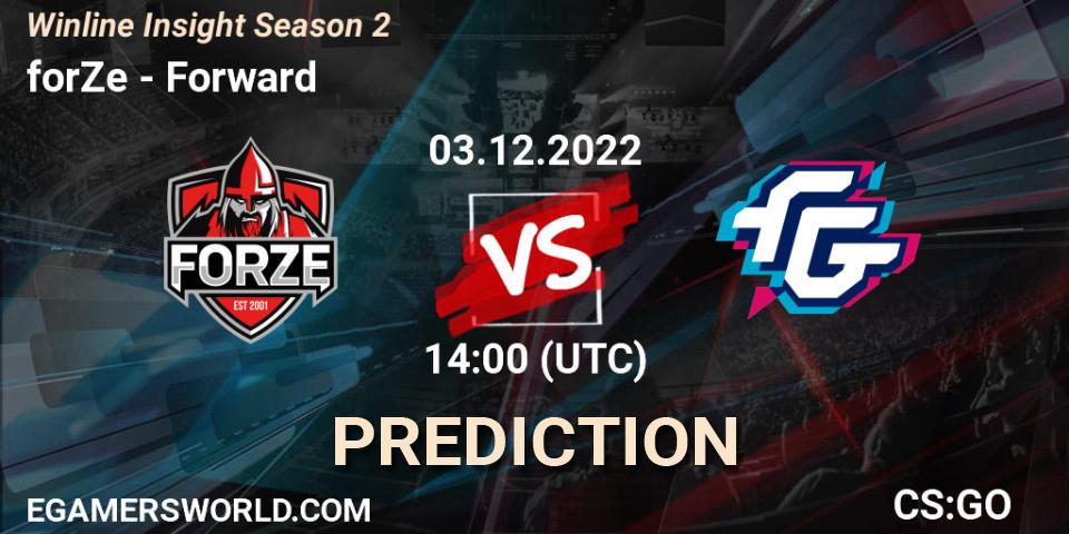 Pronóstico forZe - Forward. 15.12.2022 at 11:00, Counter-Strike (CS2), Winline Insight Season 2