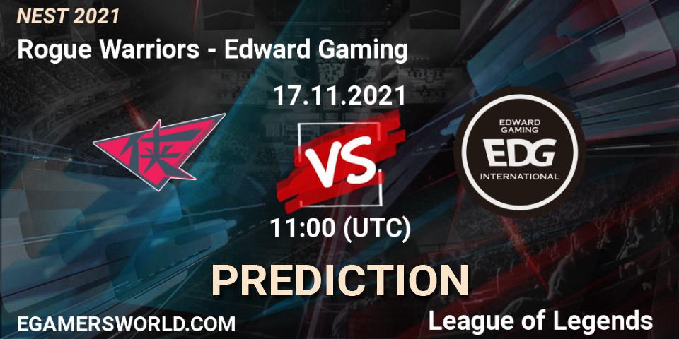 Pronóstico Edward Gaming - Rogue Warriors. 17.11.2021 at 11:10, LoL, NEST 2021