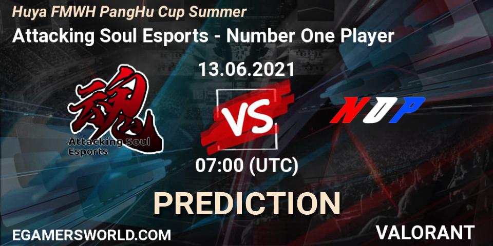 Pronóstico Attacking Soul Esports - Number One Player. 13.06.2021 at 07:00, VALORANT, Huya FMWH PangHu Cup Summer