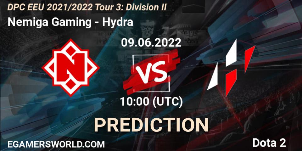 Pronóstico Nemiga Gaming - Hydra. 09.06.2022 at 10:00, Dota 2, DPC EEU 2021/2022 Tour 3: Division II