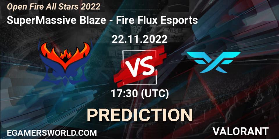 Pronóstico SuperMassive Blaze - Fire Flux Esports. 22.11.2022 at 17:30, VALORANT, Open Fire All Stars 2022